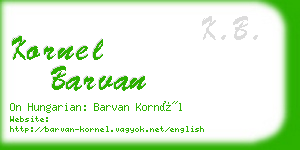 kornel barvan business card